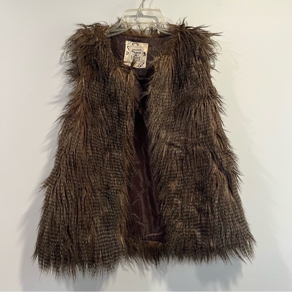 Urban Behavior Brown Faux Fur Vest with Plush Lining women’s large